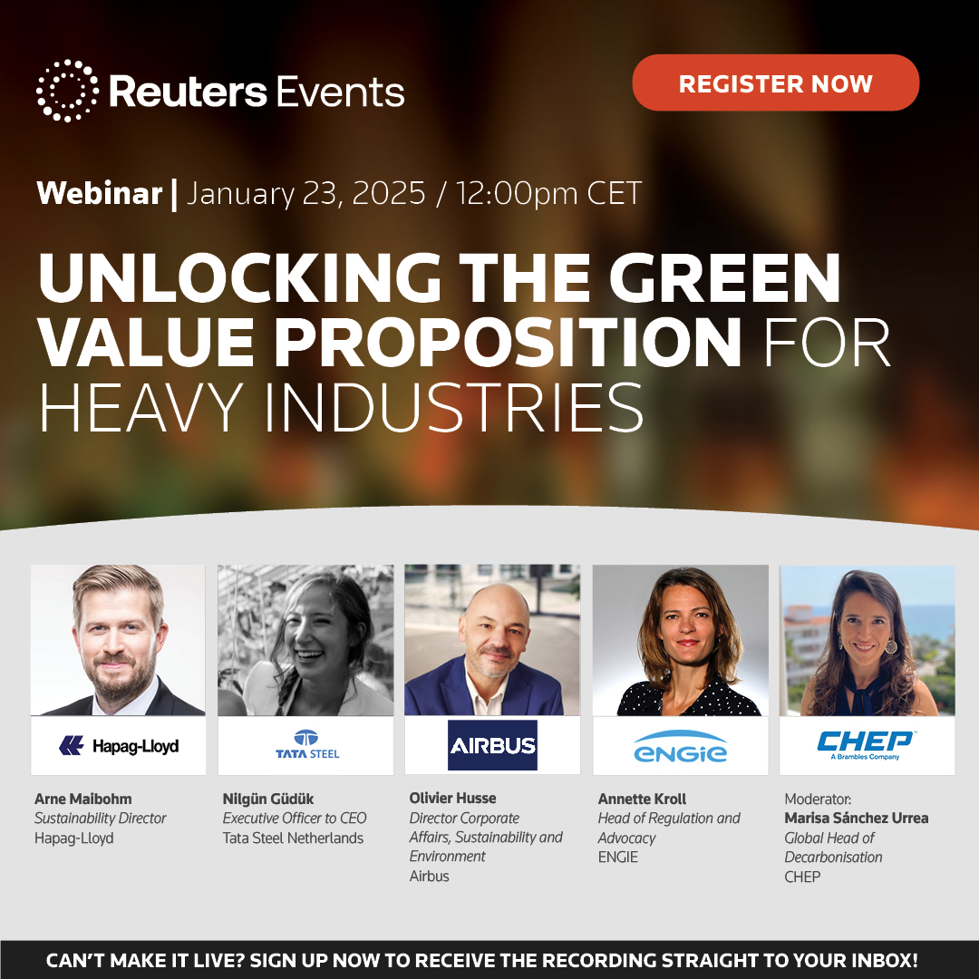 SteelTimesInt (@steeltimesint) on Twitter photo How can heavy industries profit from sustainability?
Join the webinar with <a href="/TataSteelLtd/">Tata Steel</a>, <a href="/Airbus/">Airbus</a>, <a href="/HapagLloydAG/">Hapag-Lloyd AG</a>, <a href="/ENGIEgroup/">ENGIE</a> & CHEP to find out!
Register:
events.reutersevents.com/Industial-deca… #GreenIndustry How can heavy industries profit from sustainability?
Join the webinar with <a href="/TataSteelLtd/">Tata Steel</a>, <a href="/Airbus/">Airbus</a>, <a href="/HapagLloydAG/">Hapag-Lloyd AG</a>, <a href="/ENGIEgroup/">ENGIE</a> & CHEP to find out!
Register:
events.reutersevents.com/Industial-deca… #GreenIndustry