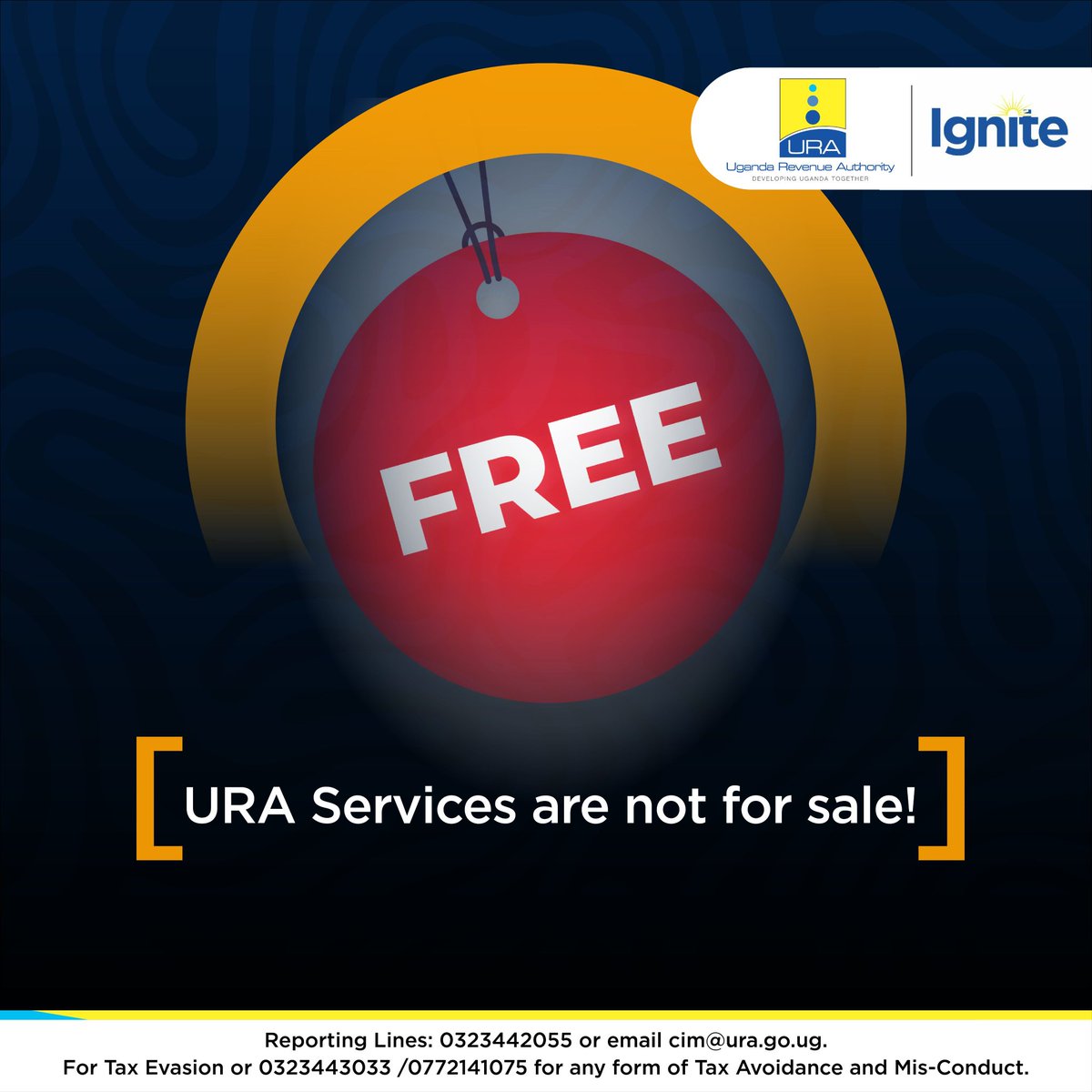 GladysNanyanzi's tweet photo. Fighting against corruption is every one's responsibility.

URA services are for free. Report any staff who asks for money to offer you a service. @URAuganda

@TrillUganda @MbahoJoshua
#URAIgnite @PoliceUg

#URASaysNoToCorruption
#FightCorruption #ExposeTheCorrupt 

Makindye Muhoozi Kyagulanyi #RIPreaidentVisitUG Mpuuga Balaam National ID Secretary General Dr Kizza Besigye Parish Development Model