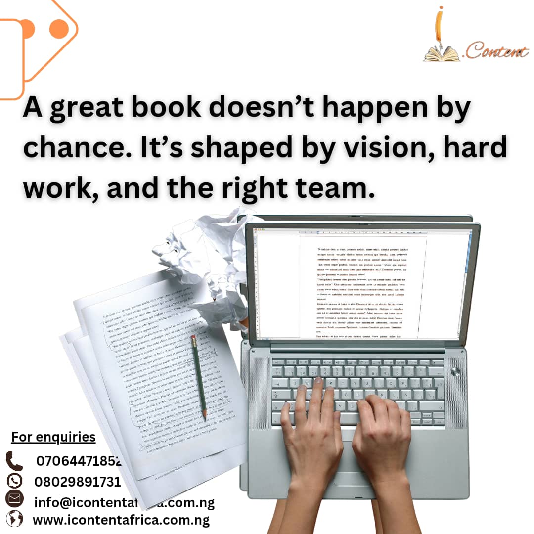 icontentafrica's tweet image. A great book isn’t created by chance. 

It’s shaped by vision, dedication, and the right team. 

If you’re ready to bring your story to life, let’s make it happen together.

Send us a DM or call: 07064471852

#ghostwritingservice #writingservice #icontentafrica
