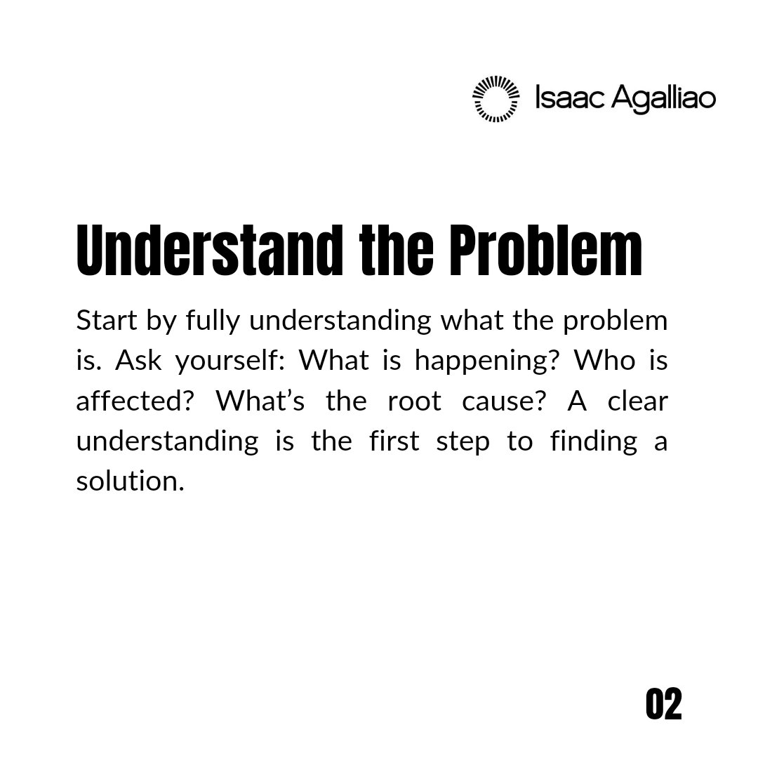 IsaacAgalliao's tweet photo. Solve problems with ease, Start mastering the art of problem solving with our simple guide.

 Check out our complete simple guide on IG/LinkedIn: isaacagalliao
 
#IsaaacAgalliao #Hrmatters
#Problemsolvingtips #Problemsolvingmadeeasy https://t.co/7xtxPmUTOr