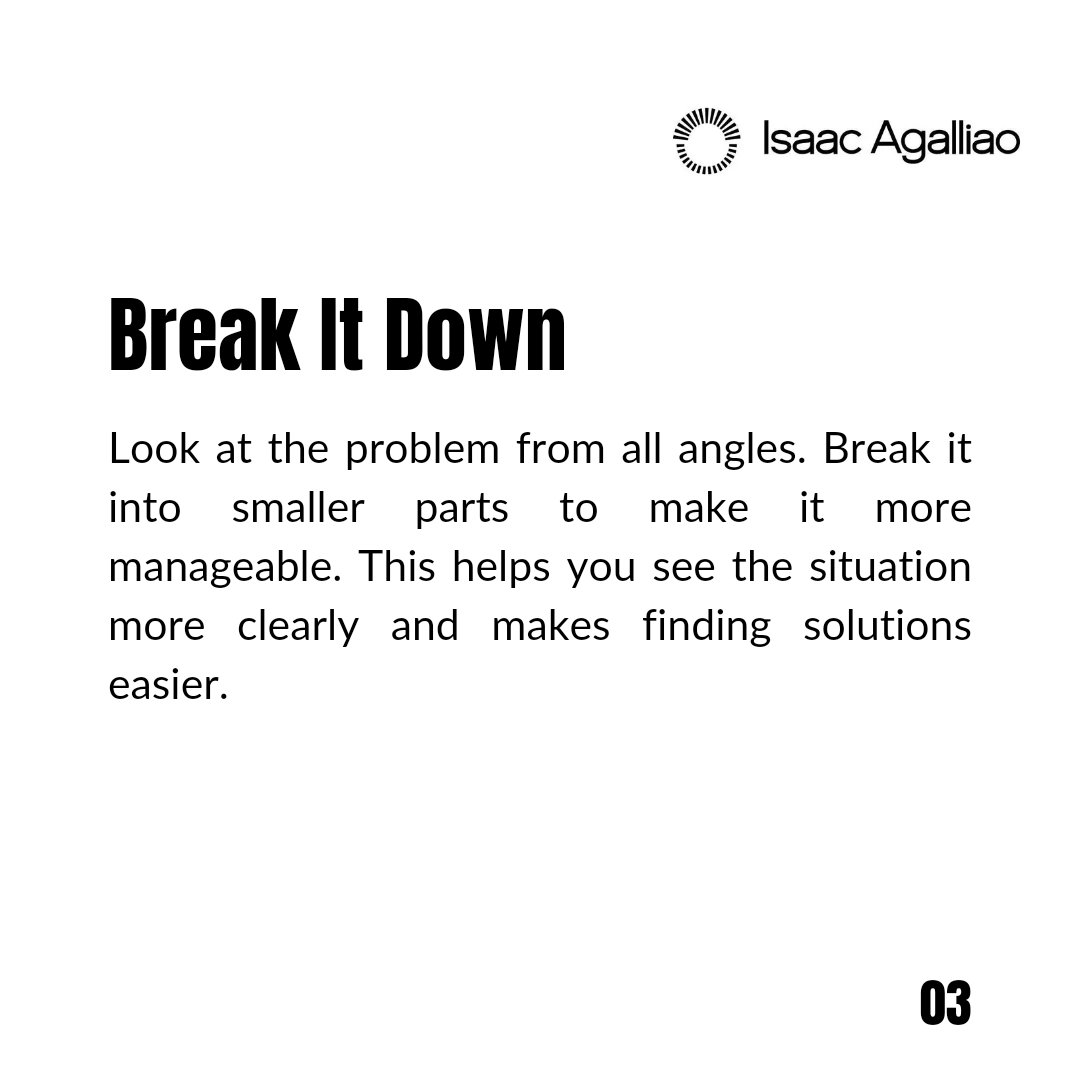 IsaacAgalliao's tweet photo. Solve problems with ease, Start mastering the art of problem solving with our simple guide.

 Check out our complete simple guide on IG/LinkedIn: isaacagalliao
 
#IsaaacAgalliao #Hrmatters
#Problemsolvingtips #Problemsolvingmadeeasy https://t.co/7xtxPmUTOr