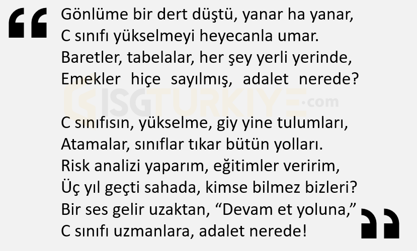 Trajikomik olayı bir şiir denemesiyle da dile getirelim istedim :)

#isgTurkiye #İşGüvenliği #İSG #İşSağlığı #MeslekiHaklar #İSGKatip #ÇalışmaHayatı #İşGüvenliğiUzmanı #CSınıfı #isgsesiniduyur #BaşkaBahara