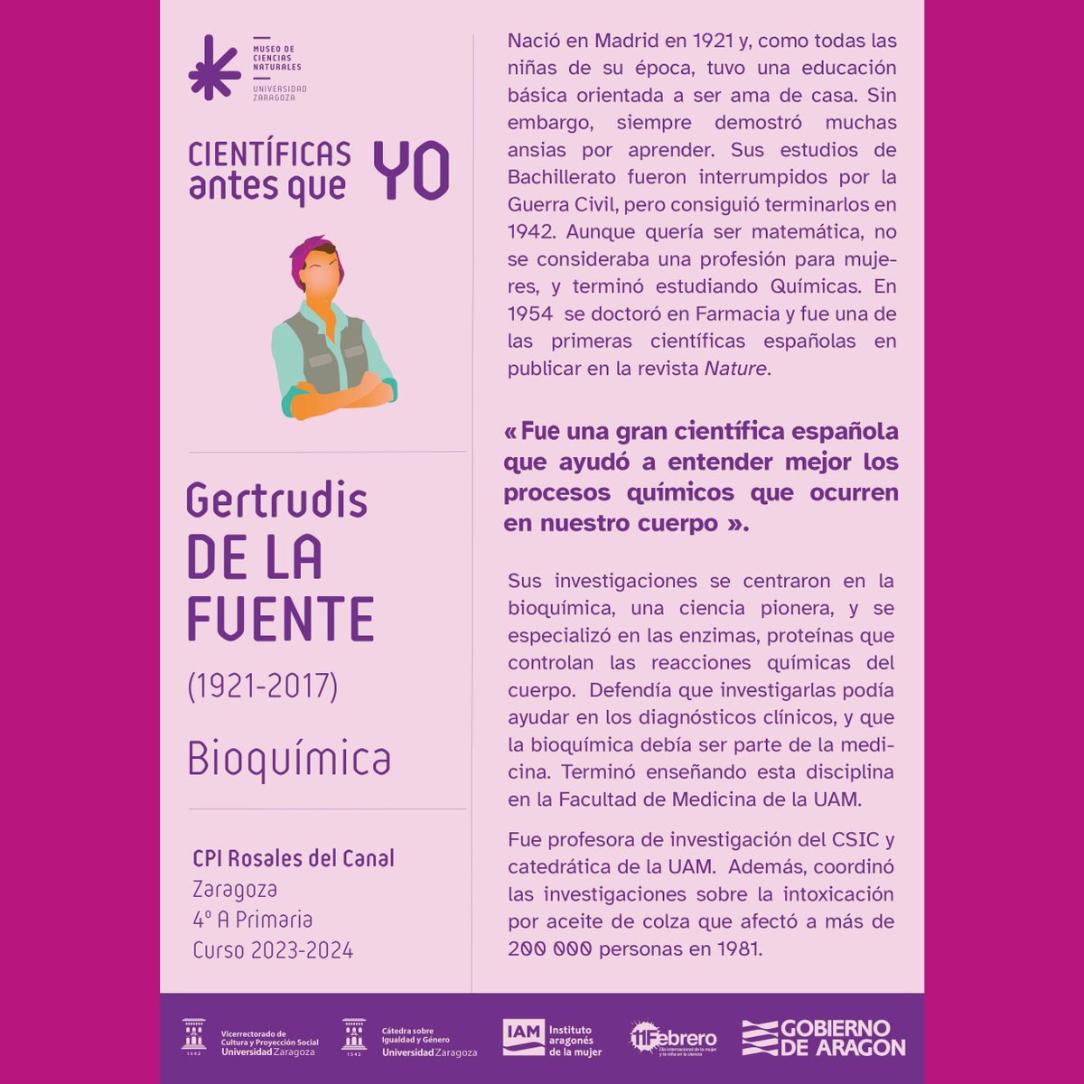 📢 ¡No olvidéis participar en el #concurso Científicas antes que yo 2025! El 20 de enero finaliza el plazo de inscripción 🎨🔬 Para más información consulta: aragosaurus.com/cientificasant…

🧪✨ La postal promocional de uno de los trabajos de la edición pasada os espera en el MCNUZ 👀