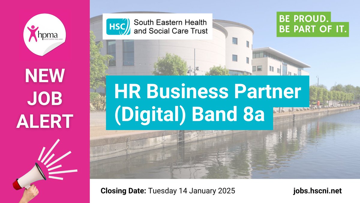 🎊New Year, New Job?🎊

South Eastern HSC Trust are recruiting for an HR Business Partner (Digital) Band 8a. Don't miss out on this fantastic opportunity to progress your career.

📌Apply today via tinyurl.com/4bf5j38a

#BeProudBePartofIt