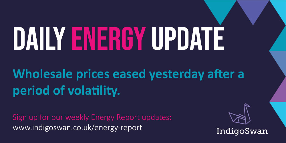 Daily Energy Update for 2025 - 07/01/2025

Get a full market update on our blog or sign up to our weekly emails for more information on the wholesale markets.      

indigoswan.co.uk/energy-report/

#EnergyMarket #Energy #Sustainability #WeeklyEnergyUpdate #Gas #Electricity