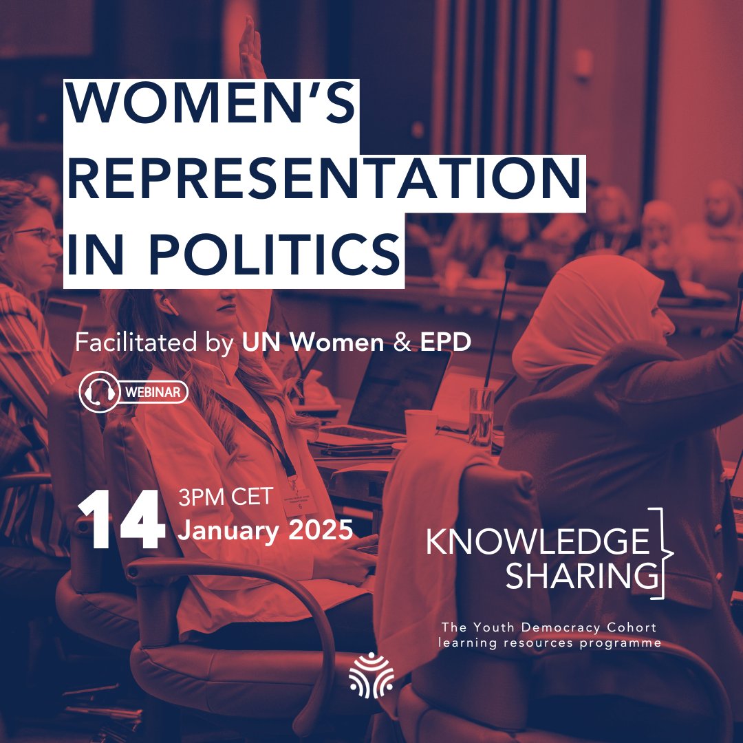 Youth Democracy Cohort (@youthcohort) on Twitter photo ๐ Power is Knowledge! Join us for our next "Knowledge Sharing" webinar on 14 January 2025 to explore Womenโs Representation in Politics. Partnering with <a href="/UN_Women/">UN Women</a>, the Youth Democracy Cohort will facilitate this session with Lana Aฤkar. ๐ Register now: forms.gle/VoeUBYypaM3rx8โฆ ๐ Power is Knowledge! Join us for our next "Knowledge Sharing" webinar on 14 January 2025 to explore Womenโs Representation in Politics. Partnering with <a href="/UN_Women/">UN Women</a>, the Youth Democracy Cohort will facilitate this session with Lana Aฤkar. ๐ Register now: forms.gle/VoeUBYypaM3rx8โฆ