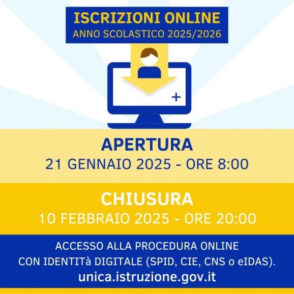 🎓ATTENZIONE!!!!! 
Iscrizioni anno scolastico 2025/2026: le nuove date comunicate dal Ministero dell’Istruzione e del Merito 🗓️