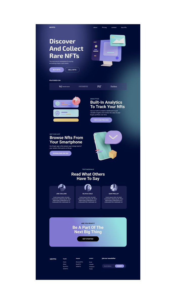 Kemi_Designs's tweet image. I recreated the design of this crypto website🚀 How do you think I did?   I&apos;d love your feedback😌