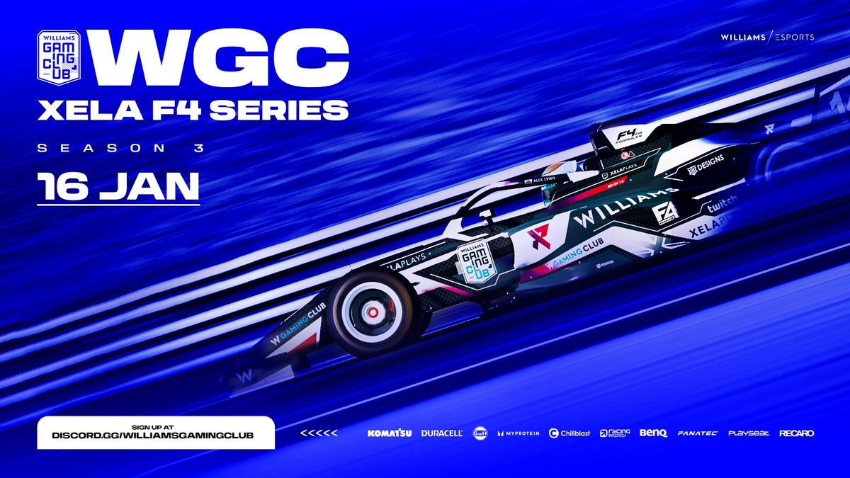He’s back for another season of F4 🥳

Sign up through Discord for 5 rounds of racing with live Twitch coverage, starting the 16th Jan 🗓️

#iRacing | #WilliamsGamingClub