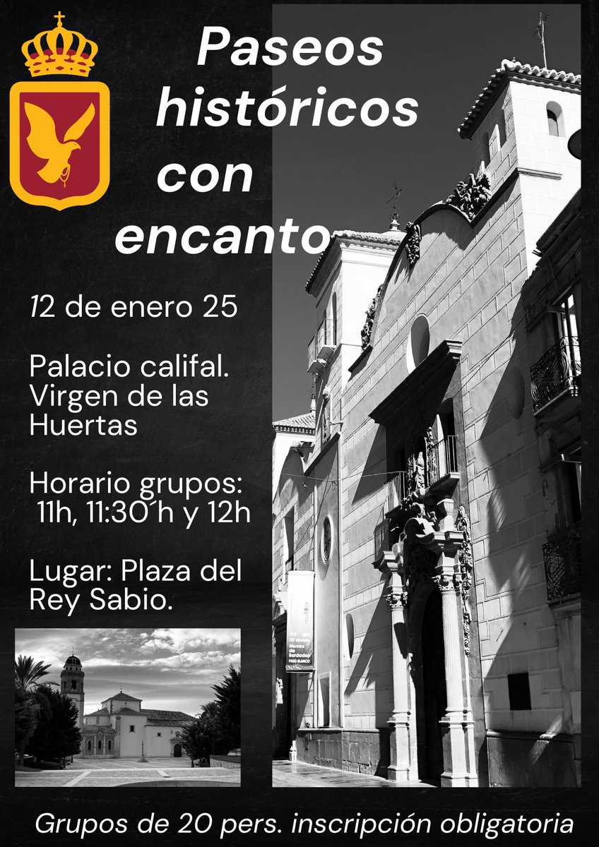 PasoBlanco_3's tweet photo. Vuelven los “Paseos históricos
con encanto” este 12 de enero visita al 
Palacio califal Virgen de las Huertas de la mano de Andrés Martínez Rodríguez. https://t.co/kcUccfhRE0