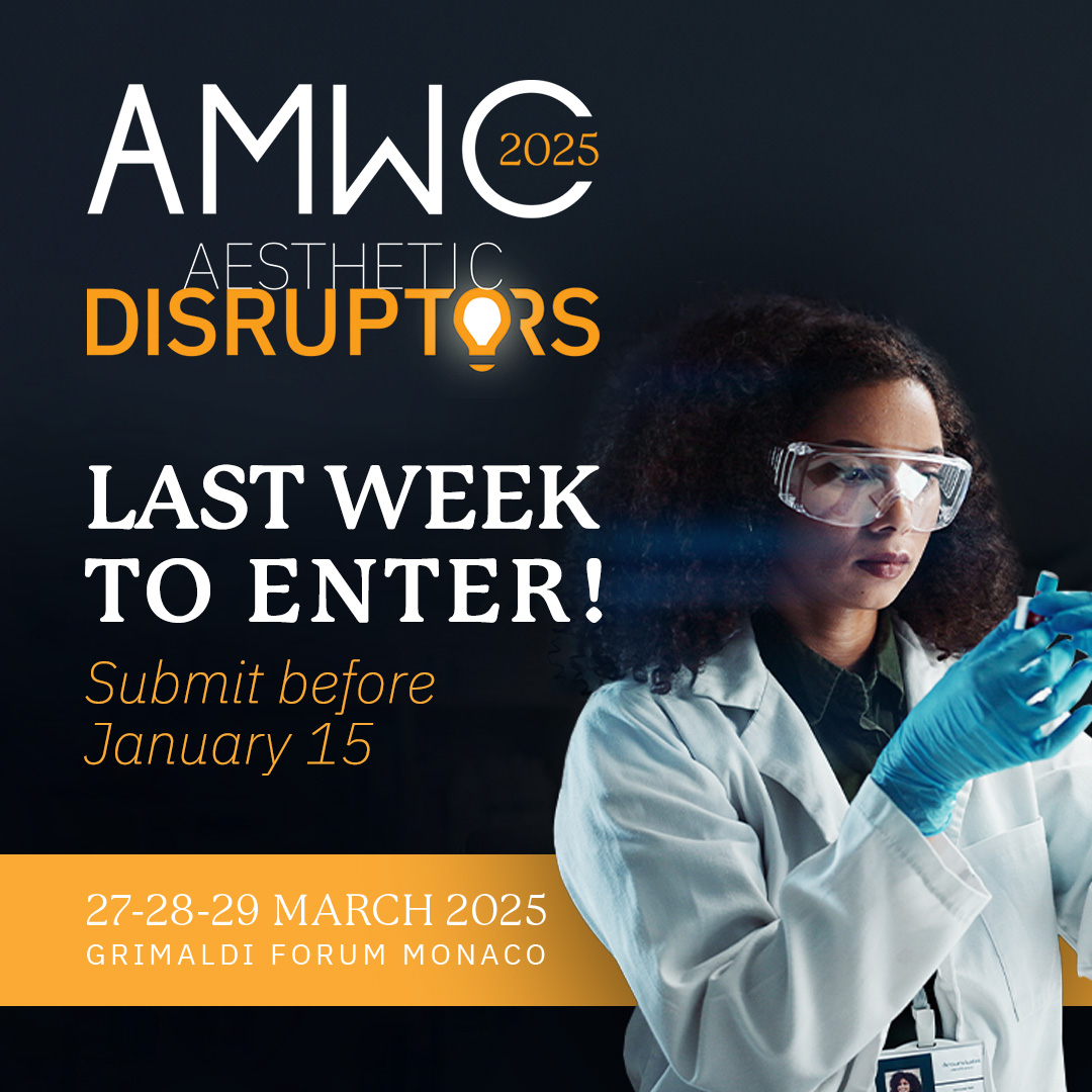 🚀 1 Week Left to Apply! Are you ready to make a big impact in the Medical Aesthetics field? less than 10 years of experience? Take part in the AMWC Aesthetic Disruptor competition and be recognized as the next Aesthetic Disruptor!