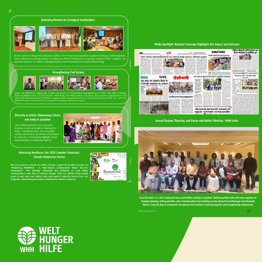 Welthungerhilfe India Newsletter – Oct-Dec 2024 Out Now! 

Reflecting on a year of growth, collaboration, and impactful initiatives, from food security to sustainable agriculture. Check out our latest updates!

<a href="/Welthungerhilfe/">Welthungerhilfe (WHH)</a>  #SustainableDevelopment #FoodSecurity
