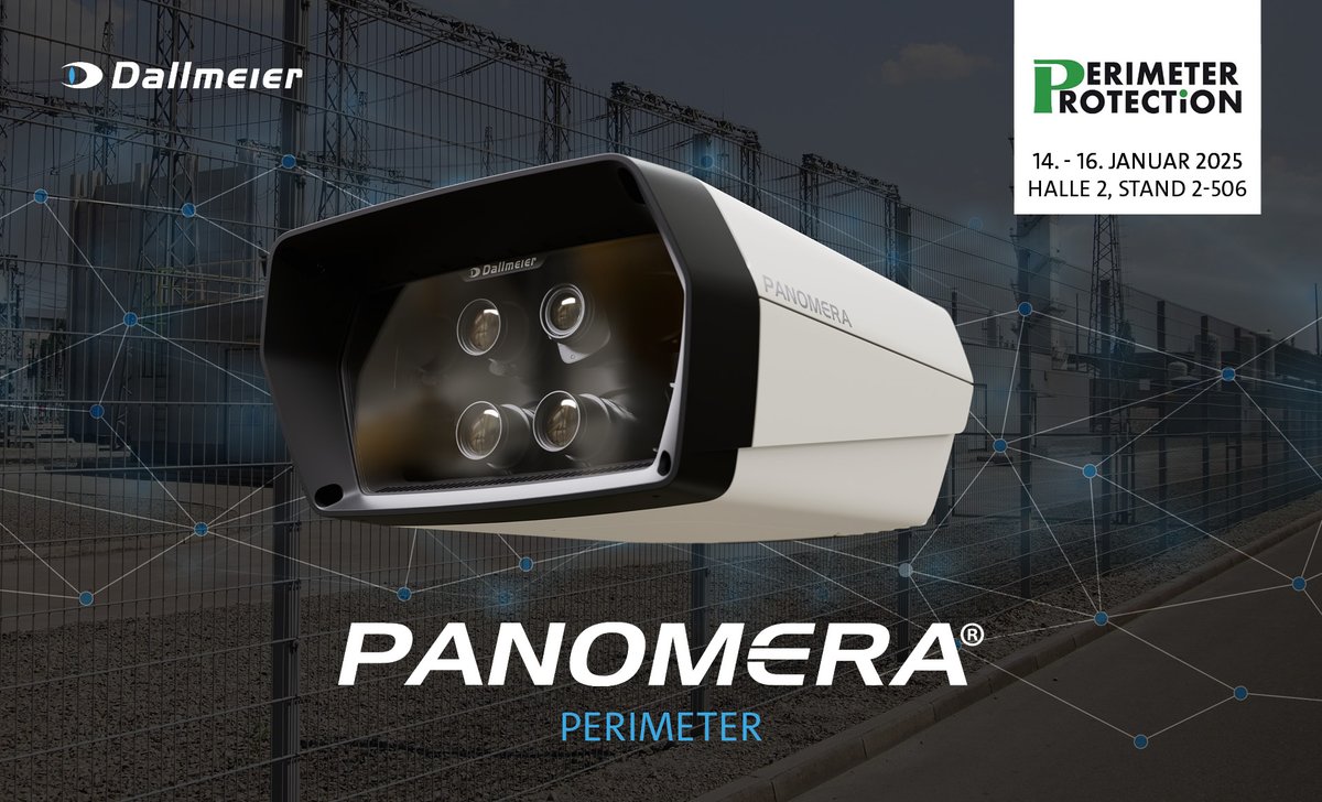 Dallmeier_de's tweet image. 📅#PerimeterProtection 2025 -  Wir freuen uns darauf, Ihnen am Stand 2-506/ Halle 2 innovative Lösungen für die Sicherung kritischer Bereiche / #Perimetersicherheit zu präsentieren. ✨Der TOP-Player auf unserem Stand: #Panomera® Perimeter. Mehr erfahren👉 sohub.io/depq