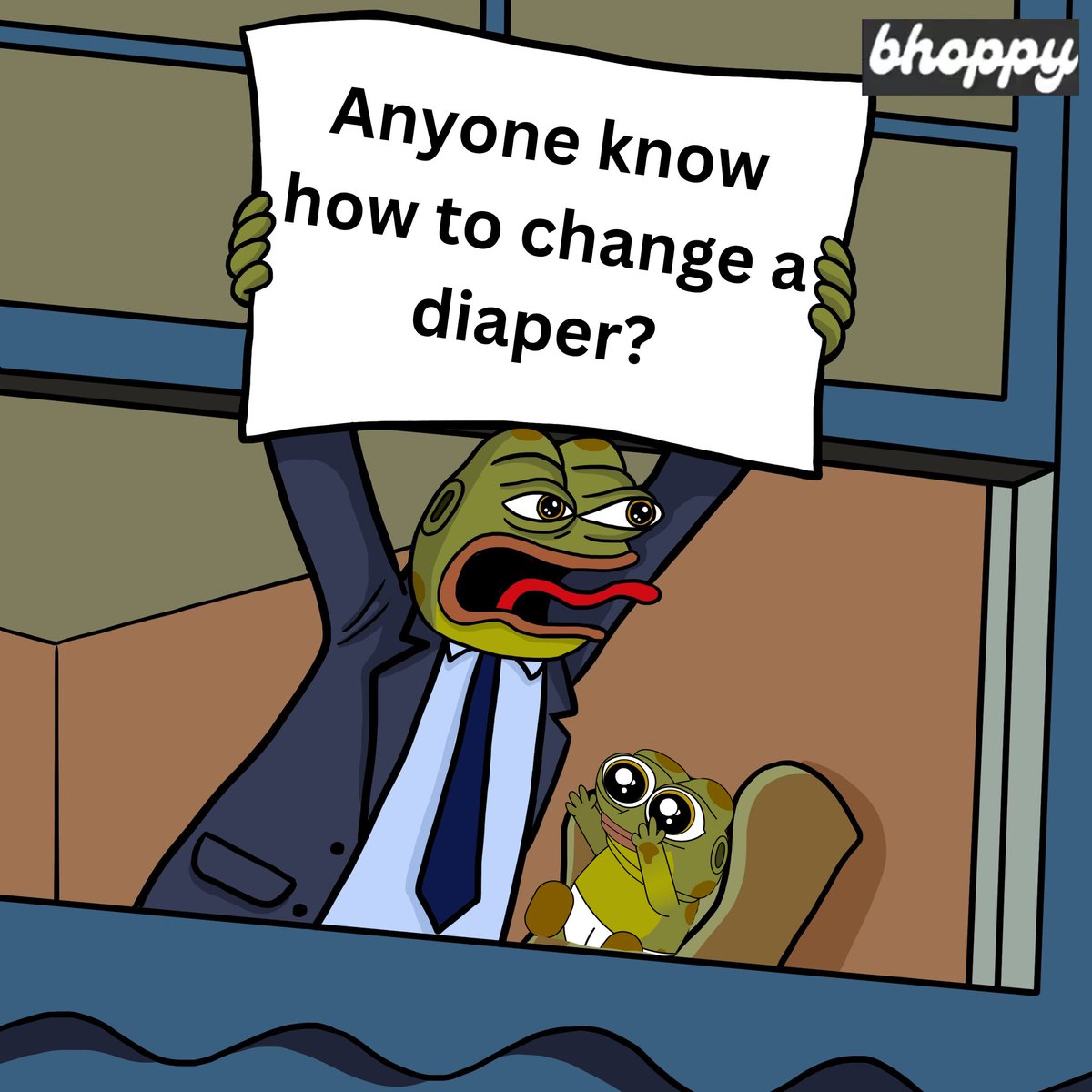 babyhoppy0x64's tweet photo. "Yep, no mystery who my dad is. That’s him right there— I sat in a soiled diaper for hours until Mum got home that day. She was not impressed. 
Dad tried to play it off like he didn’t notice, but his face was greener than it usually is on account that I stunk out the whole house." 🤮🤢