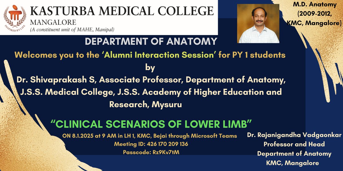 KMC_Mangalore's tweet image. #KMCMangalore #AlumniInteraction #MedicalEducation #AnatomySession #ClinicalScenarios #FutureDoctors