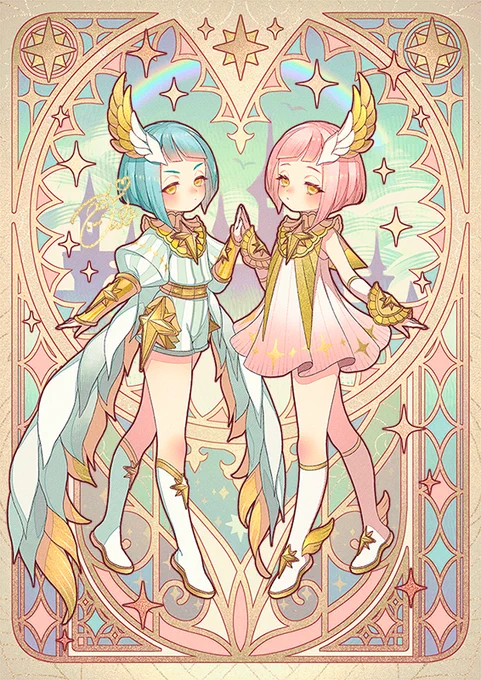 【#AFKジャーニー】新バージョン「冬夜の残響」のリリースおめでとうございます新英雄エリア&amp;ライラを描かせて頂きました!私好みのとても可愛い双子ちゃん!楽しかったです!ダウンロードはツリーにて! 