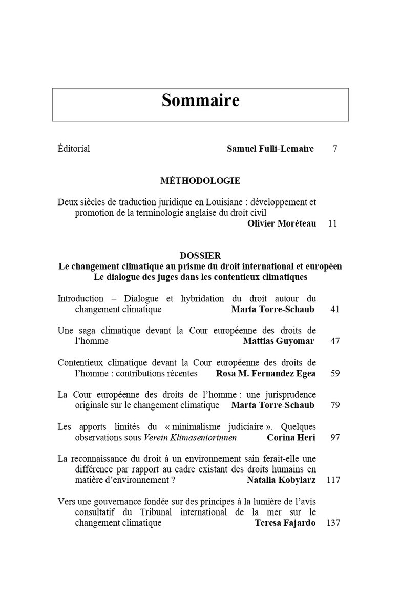 legiscompare's tweet image. Parution du dernier numéro 2024 de la Revue internationale de droit comparé avec un dossier spécial sur Le changement climatique au prisme du droit international et européen sous la direction de Marta Torre-Schaub.

Pour vous abonner 👉 legiscompare.fr/ecommerce/fr/1…

Sommaire 👇