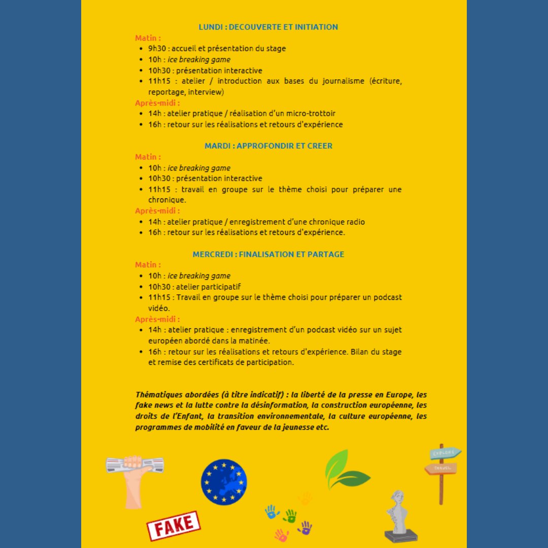 Maison de l'Europe des Yvelines - Europe Direct (@mdeycied) on Twitter photo 🎙️Nous proposons, pour les élèves de la 4ème à la Terminale, un stage journalisme & Europe en février prochain. Renseignements et réservations auprès de la <a href="/MdEYCIED/">Maison de l'Europe des Yvelines - Europe Direct</a> 🎙️Nous proposons, pour les élèves de la 4ème à la Terminale, un stage journalisme & Europe en février prochain. Renseignements et réservations auprès de la <a href="/MdEYCIED/">Maison de l'Europe des Yvelines - Europe Direct</a>