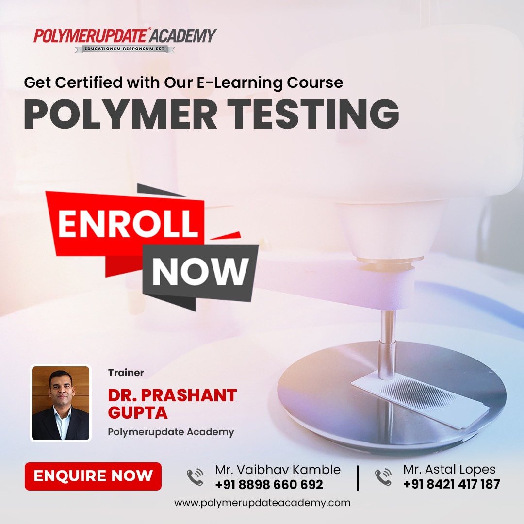 PolymerupdateA's tweet image. Our Polymer Testing course dives deep into the science and techniques behind testing these essential materials. 

 Enroll Now! 
polymerupdateacademy.com/course/details…

For more details, contact:
Mr. Vaibhav Kamble: +91 8898 660692
Mr. Astal Lopes: +91 8421 417187

#PolymerTesting