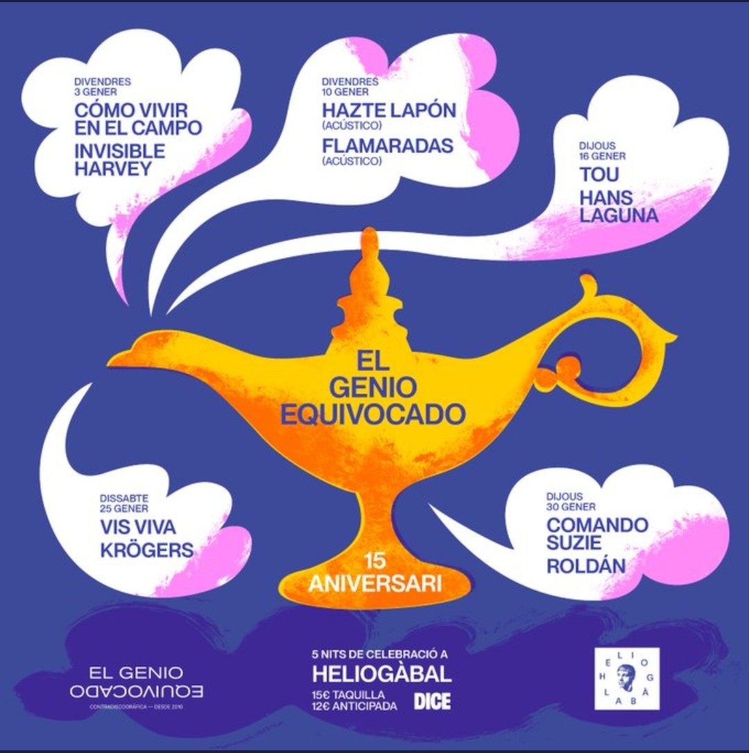 Después de 1357 años retirado con mi proyecto en solitario, vuelvo a subirme a un escenario para el cumple de <a href="/genioequivocado/">El Genio Equivocado</a>. Y acompañado de 🖤TOU🖤. Será el 16 de enero en el mitiquíssim @HeliogabalBcn. Entradas: dice.fm/event/oe3gwm-t…