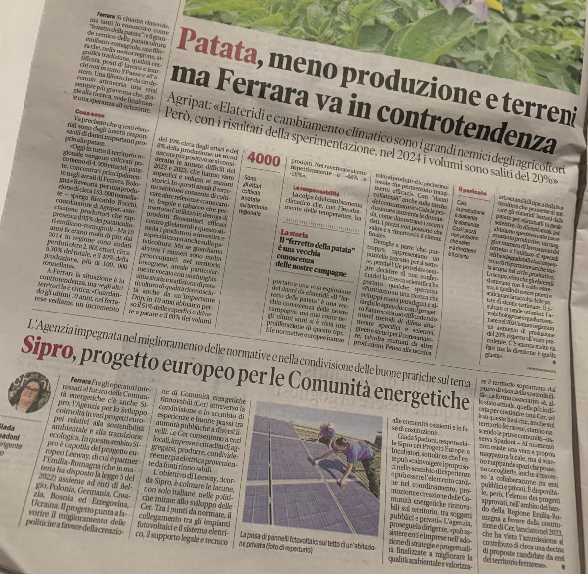 FerraraSipro's tweet image. Sulla Nuova Ferrara un articolo su @leeway_project di cui Sipro è Lead Partner. #LEEWAY interviene sulle politiche regionali e locali dei diversi partner, con lo scopo di promuovere l’adozione di politiche energetiche per l’introduzione delle Comunità di Energia Rinnovabile