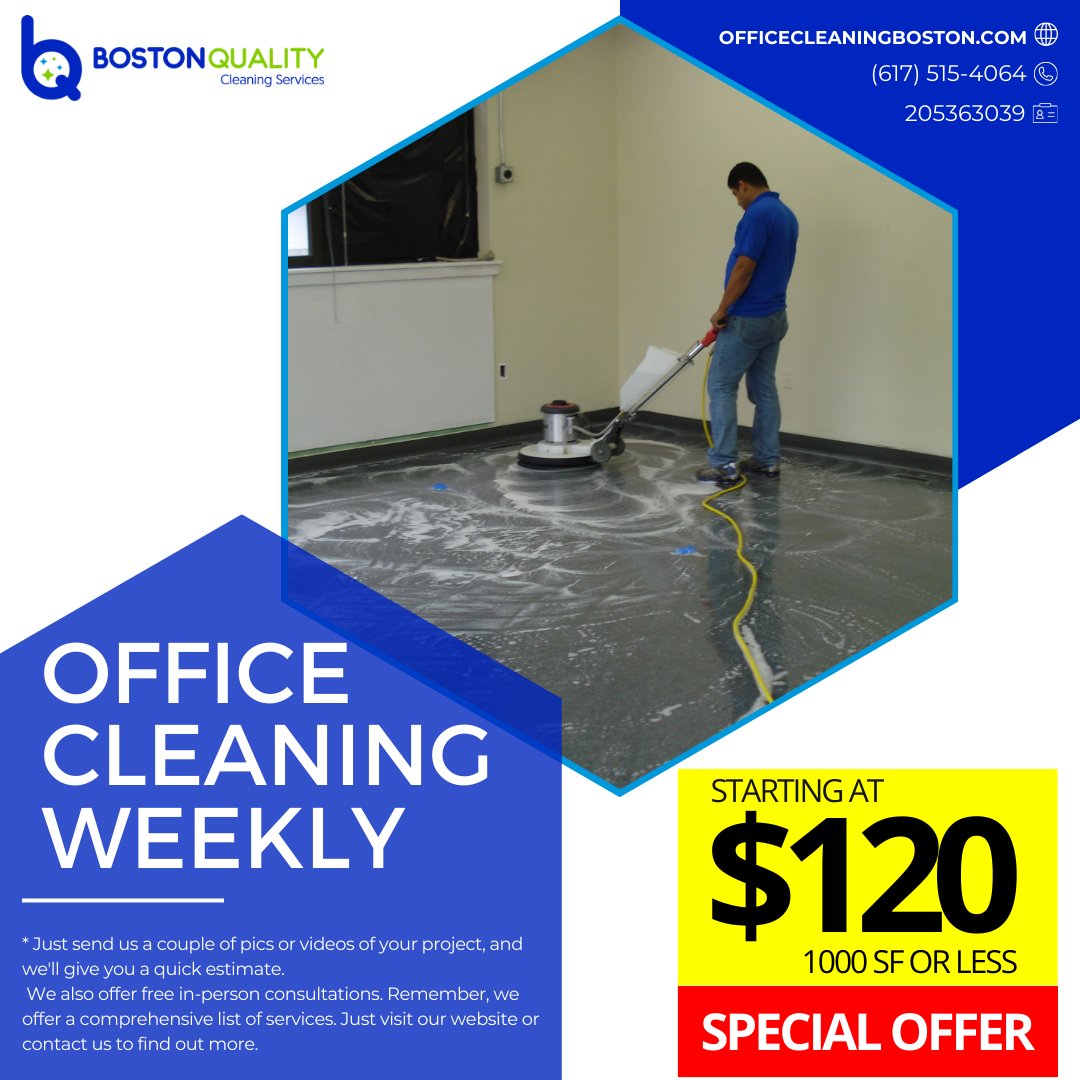 BostonCleaning's tweet image. #BostonCarpetCleaning #CleaningCommercialBoston #CleaningCompanyBoston #CleaningFloorSpecialist #CleaningOfficeBoston #CleaningServiceBoston #CommercialCleaning #FloorCleaning #JanitorialCleaning #NaturalCleaningProduct #OfficeCleaning

linktr.ee/BostonQualityC…