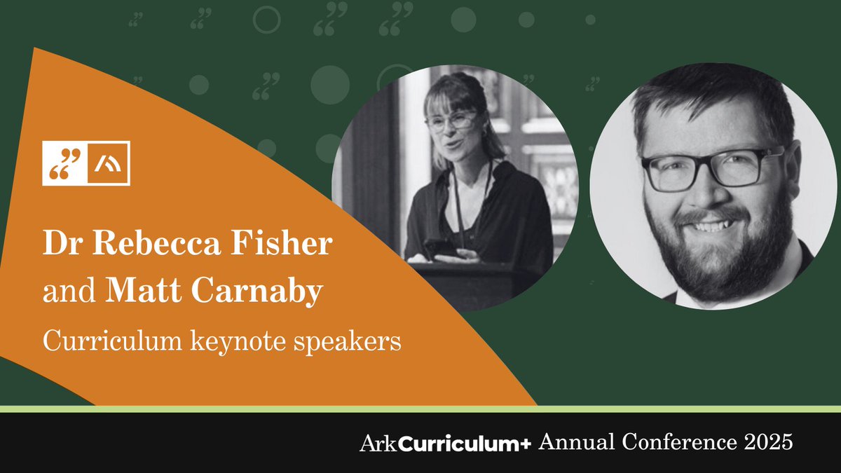 English Mastery (@english_mastery) on Twitter photo Next week at #ACPConference25 we'll welcome our curriculum keynote speakers, Dr Rebecca Fisher and <a href="/Carnaby_mr/">Matt Carnaby</a>!
This session will work to identify elements of curriculum and assessment that work, and those that need to change.
Partners, book this week: ow.ly/5jRs50UjWbl Next week at #ACPConference25 we'll welcome our curriculum keynote speakers, Dr Rebecca Fisher and <a href="/Carnaby_mr/">Matt Carnaby</a>!
This session will work to identify elements of curriculum and assessment that work, and those that need to change.
Partners, book this week: ow.ly/5jRs50UjWbl