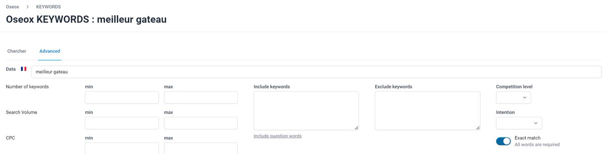 On lance Oseox KEYWORDS :)
- Interface ultra rapide pr trouver les meilleurs KW
- Ts les Google Suggest
- BULK : Récupère les volumes via liste KW
- BULK : Génère en 1 clic des matrices "XLS"
L'outil dont je rêvais #seo
Tool tool.oseox.fr/keywords.html
Blog oseox.fr/blog2/oseox-ke…