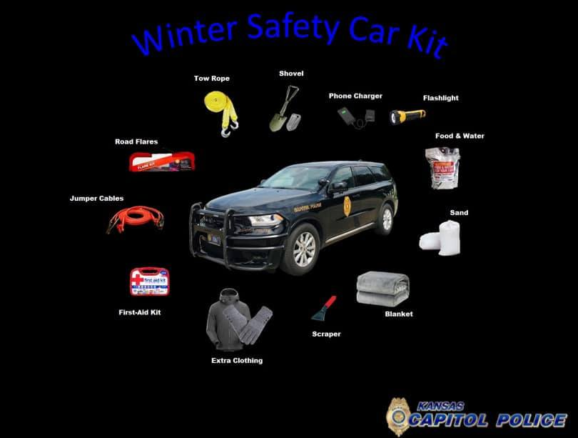 In case of emergency, remember *47 if you’re on a KS Highway or *582 if you’re on the KTA. Consider an emergency kit in your vehicle. Remember the last mile marker or street sign, along with the direction you're traveling. This is important information that could help dispatch.