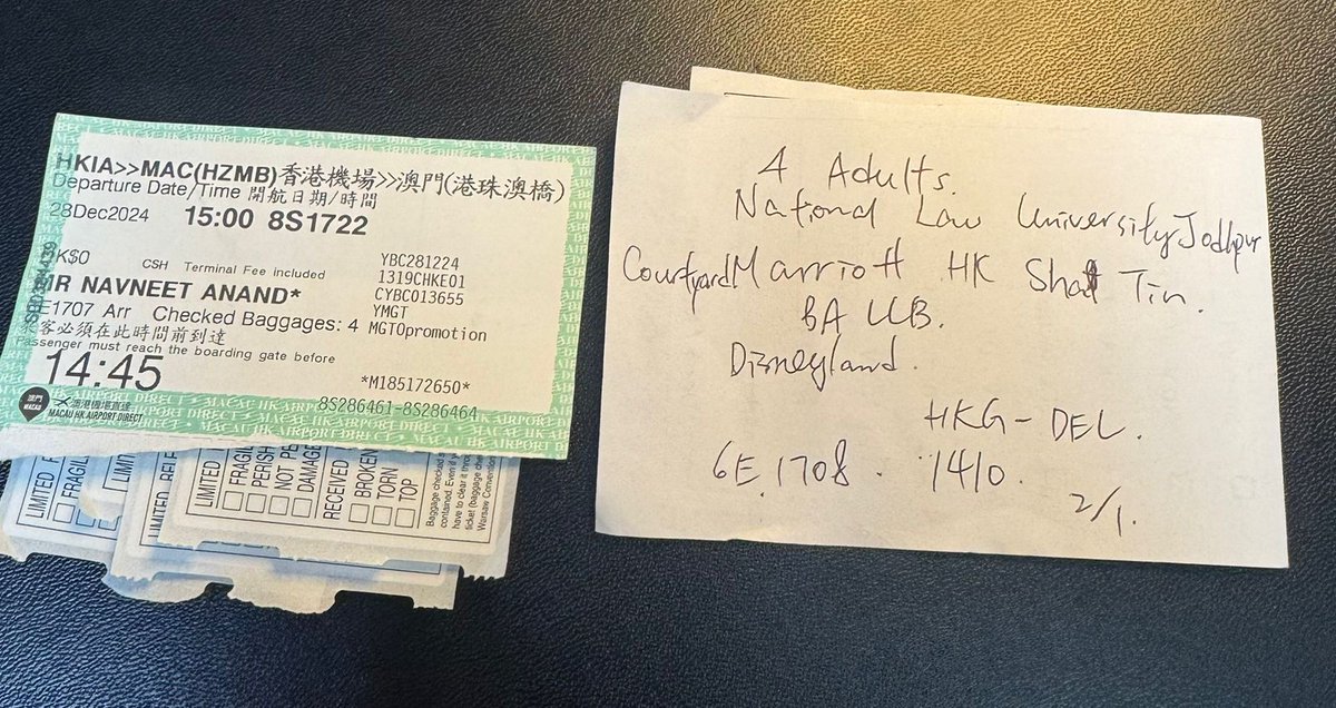 On our way back from Macau to Hong Kong, I and my son, along with many Indians, were detained and harassed by Immigration officials, without any reason. A brazen bias against Indians. <a href="/CGIHongKong/">India in Hong Kong</a> <a href="/SatwantKhanalia/">Satwant Khanalia</a> pl must take note.  

<a href="/DrSJaishankar/">Dr. S. Jaishankar</a> <a href="/MEAIndia/">Randhir Jaiswal</a> <a href="/PMOIndia/">PMO India</a> #HongKong