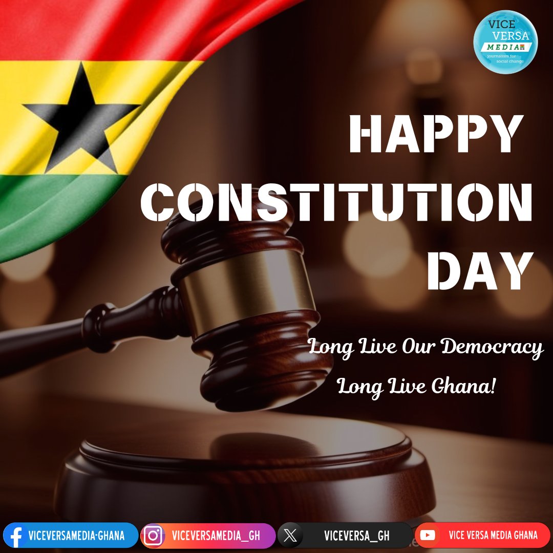 🇬🇭 Happy Constitution Day, Ghana!

Today, we honor the foundation of our democracy,our constitution. It stands as a Beacon of Freedom, Justice, and Unity.

Let’s continue to protect and cherish the values that make Ghana strong!

Long live democracy. Long live Ghana. ❤️💛💚

Tag