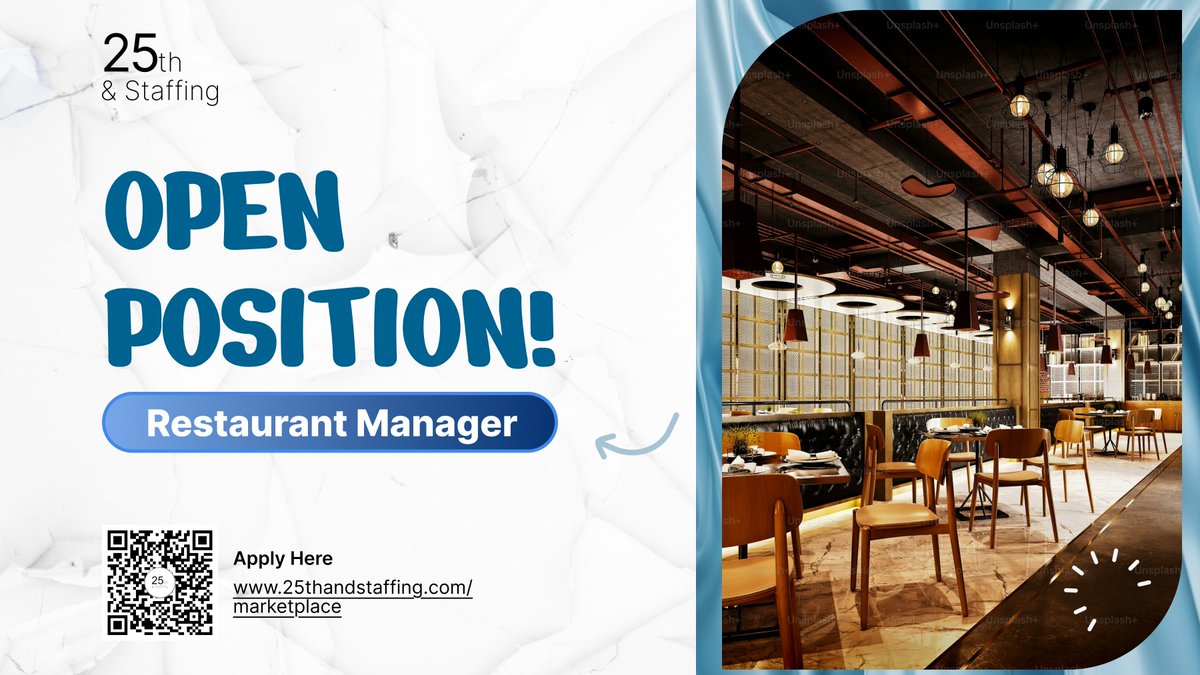 25thStaffing's tweet photo. Elevate your career with a premium brand
Join a renowned restaurant known for exceptional
service and unparalleled guest experiences
This role offers a unique opportunity for
professional growth and development.
Apply Now!
#RestaurantManager #Hospitality #Hiring https://t.co/LJV85bH76k