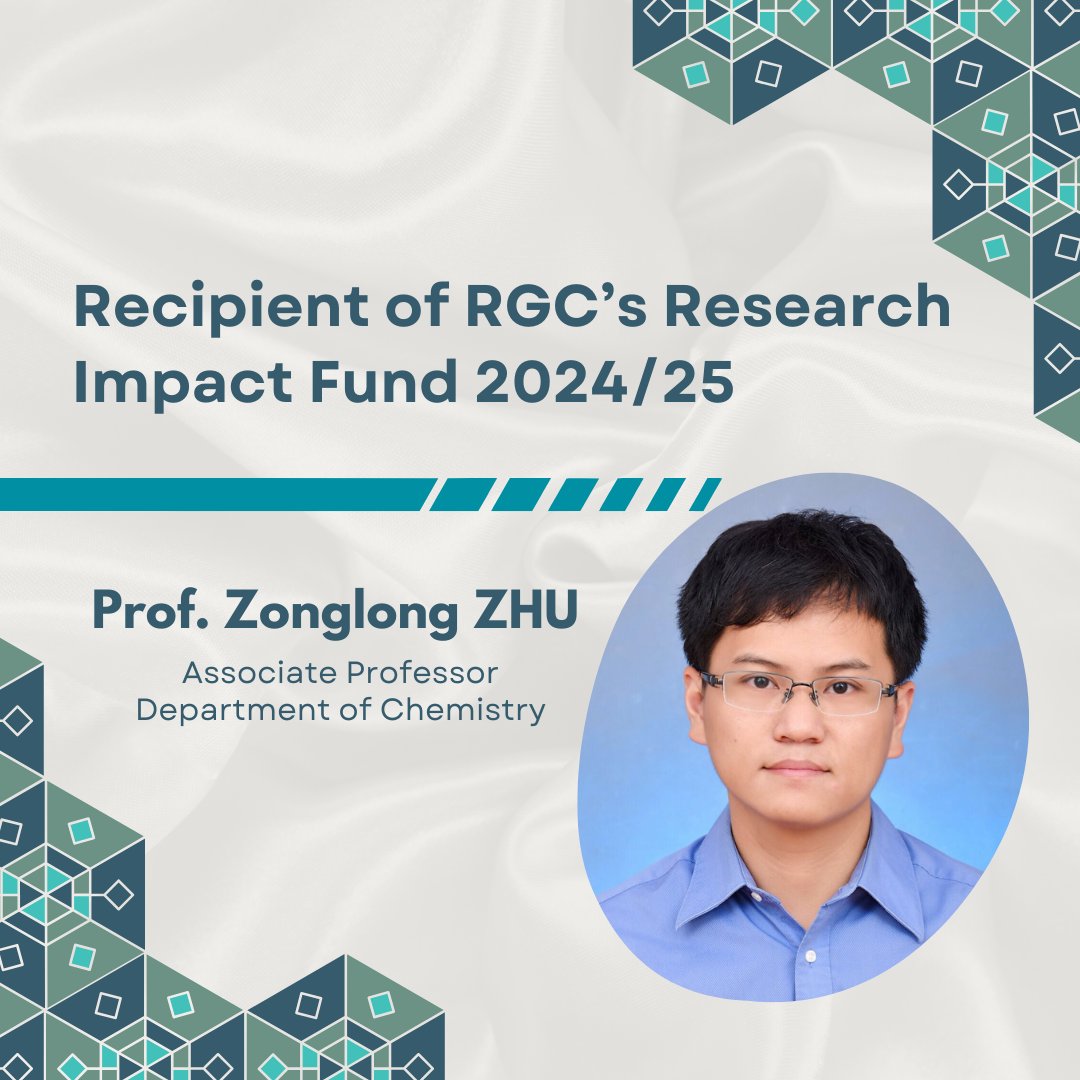 Professor Zonglong Zhu from the College of Science received $7.7 million in funding from Research Grants Council (#RGC)’s Research Impact Fund (#RIF) 2024/25, highest among the five #CityUHK’s awarded projects. CityUHK will match $3.3 million, so total funding reach $11 million.