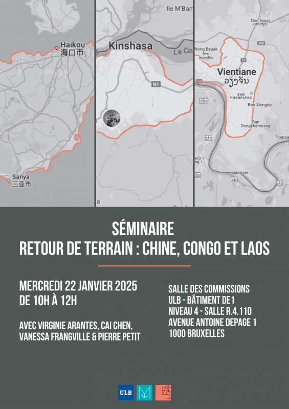 EASt Seminar🌏

Venez assister au premier événement de l'année 2025 de EASt : EASt Seminar « Retour de terrain : Chine, Congo et Laos »

🎙Les intervenants seront : Virginie Arantes, Cai Chen, Vanessa Frangville &amp; Pierre Petit

🔗Pour plus d’informations : msh.ulb.ac.be/fr/agenda/semi…