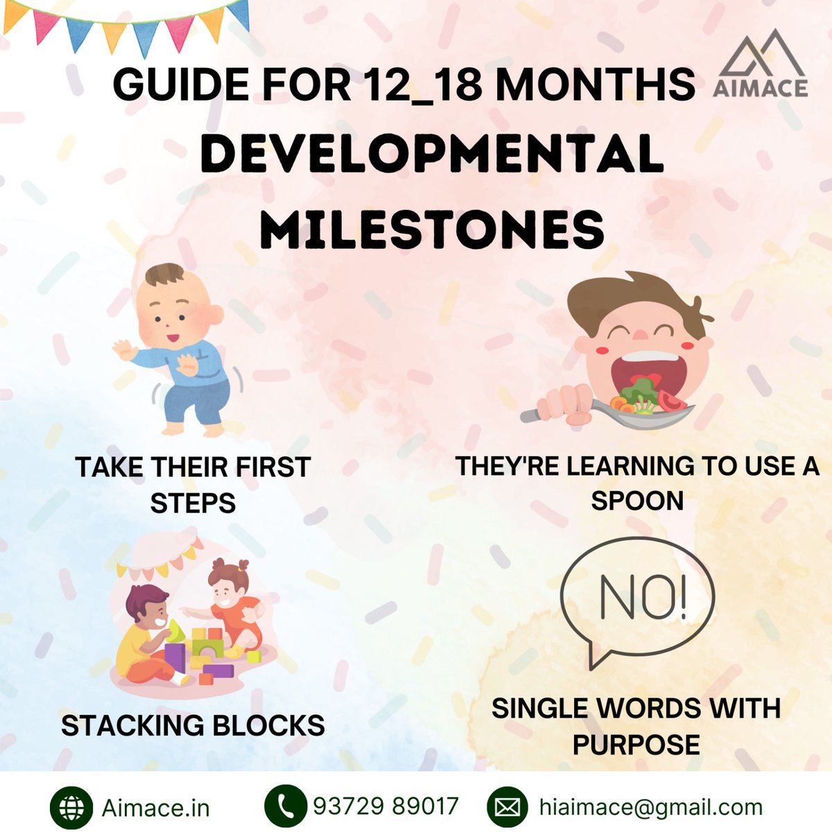 Aimace_media's tweet photo. ✨ Watch your little one grow and achieve incredible milestones! From their first steps to saying their first purposeful words, every moment is precious. 💕 Let's celebrate these developmental wonders together! 🌈
#developmentalmilestones #12to18months #babygrowth https://t.co/tryR2jpVzh