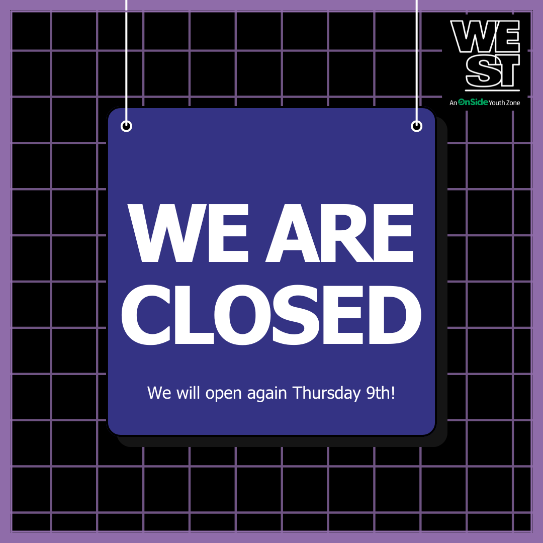 ‼️WEST Youth Zone is closed for today's Junior and tomorrow's Senior sessions (7th &amp; 8th January 2025)‼️

We look forward to welcoming you with normal opening times on Thursday 👉 westyouthzone.org/session-times/

#closed #openingtimes #westyz