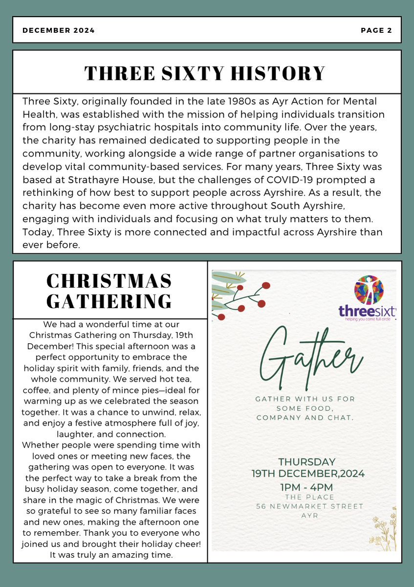 three_sixty_org's tweet photo. As we wrap up another year of supporting mental health &amp; wellbeing, we’re thrilled to share our first-ever December newsletter with you! 
Check out our newsletter now &amp; let’s make mental health a priority in 2025! 💜 https://t.co/aJ8Ip78i76