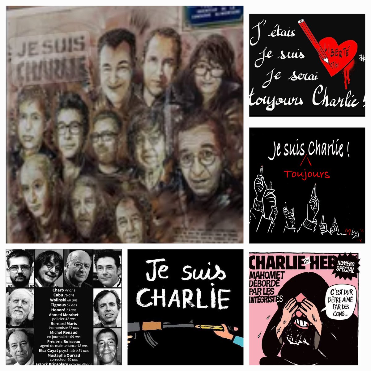 In memoriam... Jamais nous ne pourrons oublier cette terrible tragédie perpétrée par des terroristes fondamentalistes. Malheureusement en 10 ans la situation de la liberté d'expression, loin de s'être améliorée s'est au contraire encore dégradée...
#CharlieHebdo #Charlie