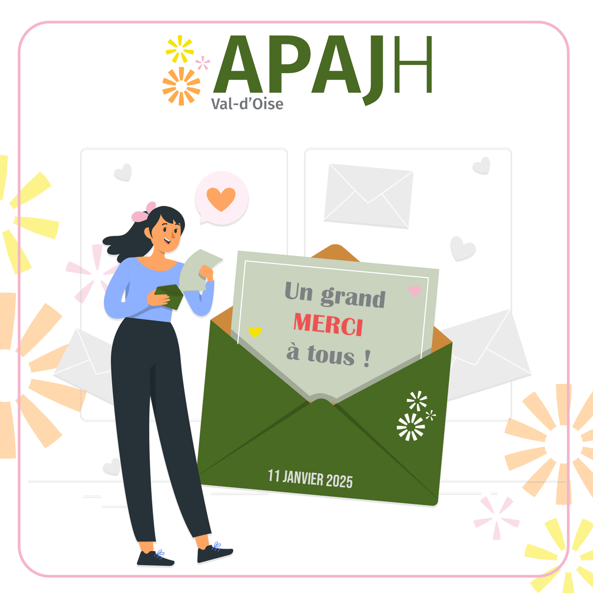 Apajh95's tweet photo. C'est la Journée Mondiale du Merci ! Un mot tout simple, mais qui a tellement de valeur. 🙏

Merci💖à nos équipes, salariés toujours engagées pour accompagner nos protégés.

#apajh95 #association #inclusion #handicap #MERCI #solidarité #gratitude #taverny #valdoise https://t.co/bfh5nREZ1y