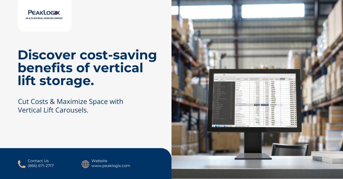 scotttechllc's tweet image. Cut Costs, Maximize Space with Vertical Lift Carousels
Ready to reduce operational costs and optimize storage? Discover the savings potential of PeakLogix VLCs!

Request a consultation 👉hubs.la/Q02YY74M0