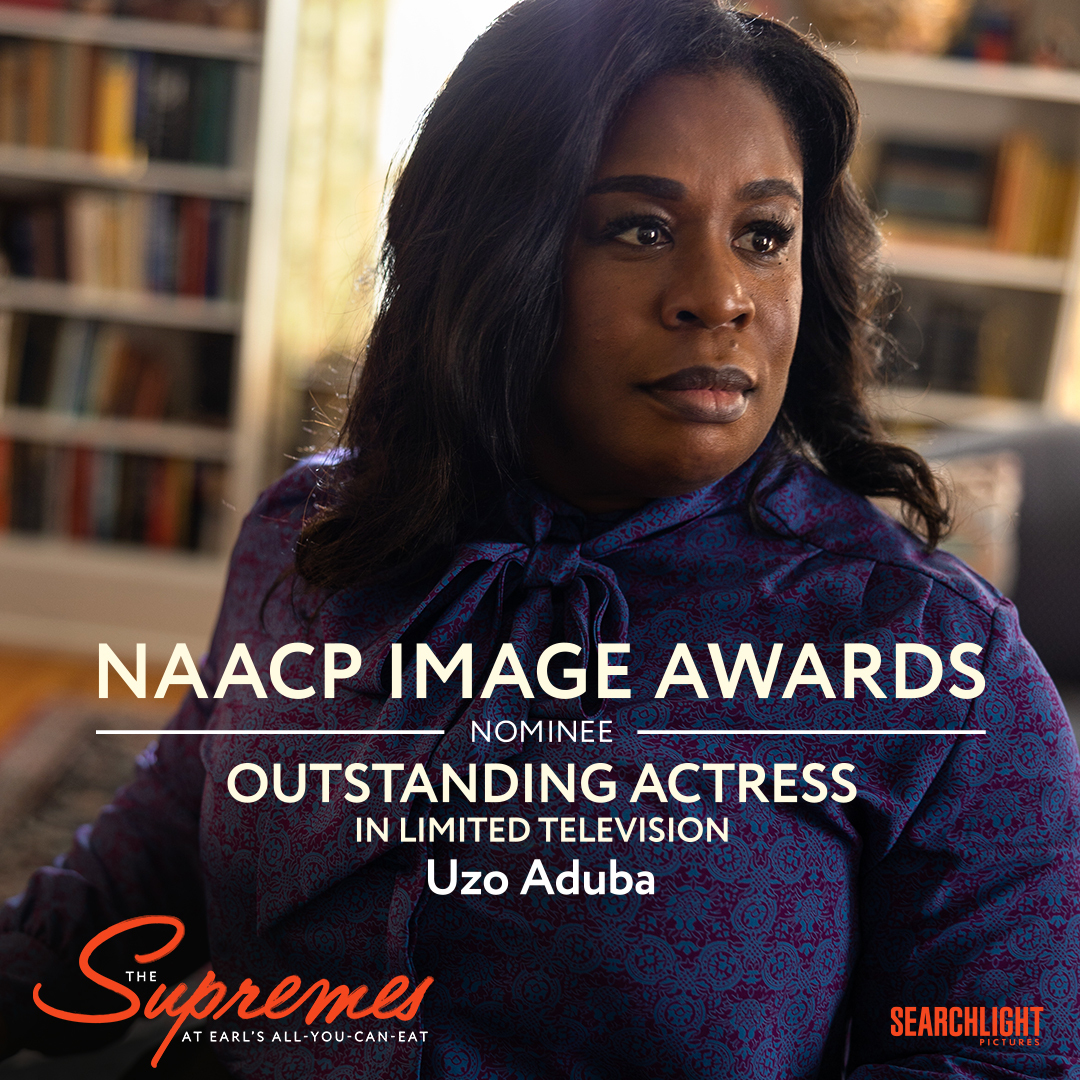searchlightpics's tweet photo. THE SUPREMES AT EARL'S ALL-YOU-CAN-EAT has been nominated for FIVE @NAACPImageAward including Outstanding Actress in Limited Television, Outstanding Directing in Limited Television and Outstanding Writing in Limited Television! @NAACP  #TheSupremesFilm #NAACPImageAwards https://t.co/ZLW6j9kC7j