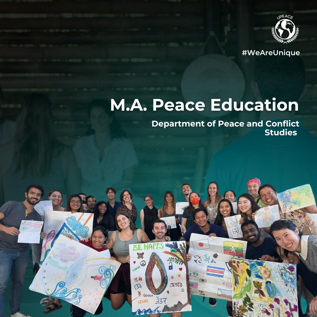UPEACE's tweet photo. Ready to inspire a generation of peacebuilders?
Our M.A. in Peace Education empowers educators to transform classrooms and communities.
Join a unique university: https://t.co/7DWldpsb0h 🌍🕊️
#WeAreUnique #Opportunities #Peace #GraduateDegree #MastersDegree #Education https://t.co/6Hn8NPD57G