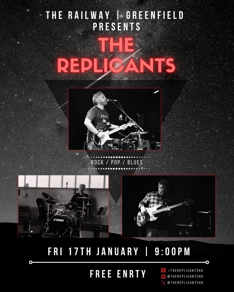 We haven't played <a href="/TheRailwayGF/">The Railway Inn</a> #Greenfield #saddleworth since May 2022, which is the venue the band was launched 25/10/15! Help us celebrate almost 10 years of Replication NEXT WEEKEND! 
#livemusic #keepmusiclive #rockmusic #bluesmusic #popmusic #fridaynight #whereitallbegan