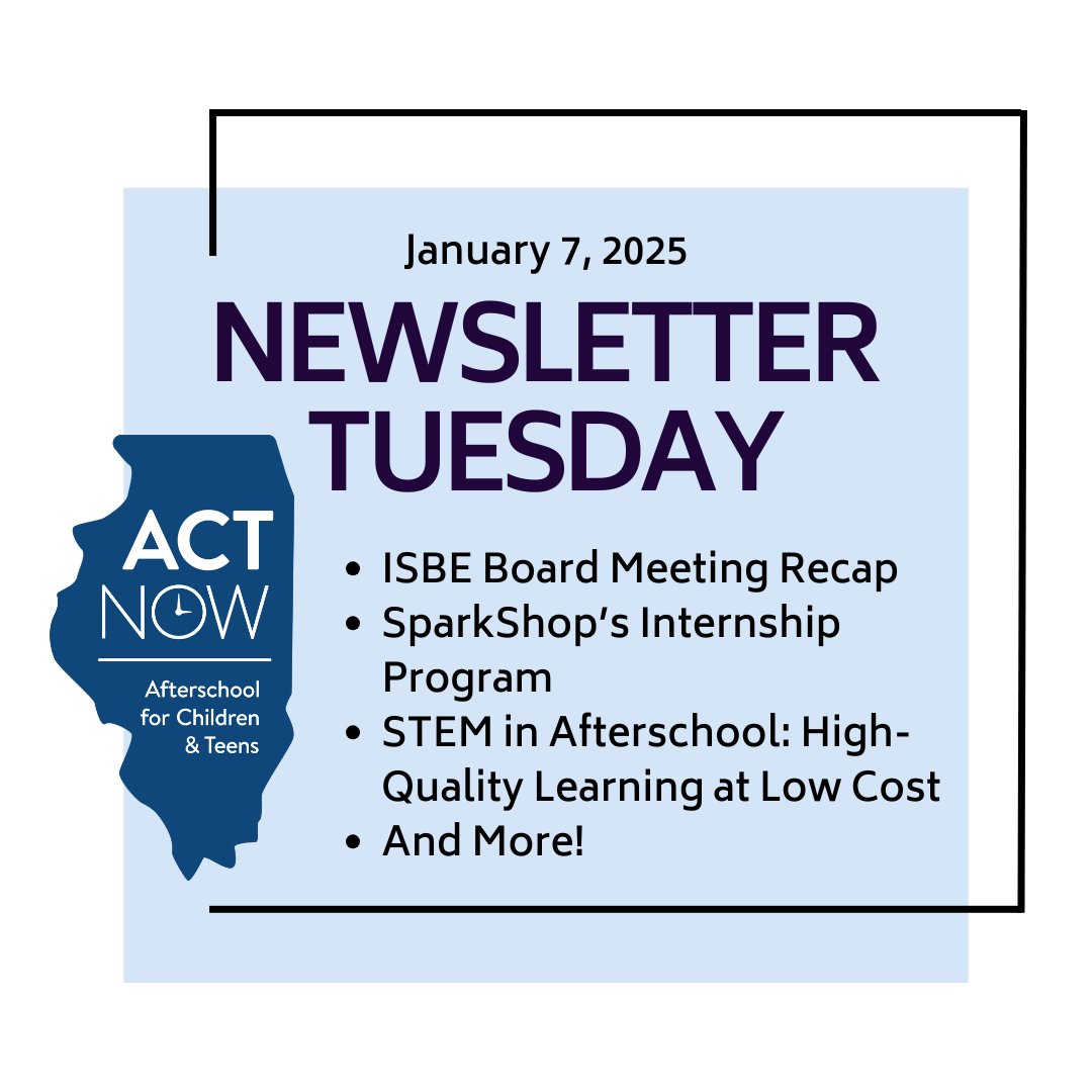 IL ACT Now Coalition (@actnowcoalition) on Twitter photo It's Newsletter Tuesday (January 7, 2025)! This week we are sharing a recap of the December ISBE board meeting, NSLP Equipment Funding, free STEM resources and more: actnowillinois.org/act-now-newsle… It's Newsletter Tuesday (January 7, 2025)! This week we are sharing a recap of the December ISBE board meeting, NSLP Equipment Funding, free STEM resources and more: actnowillinois.org/act-now-newsle…