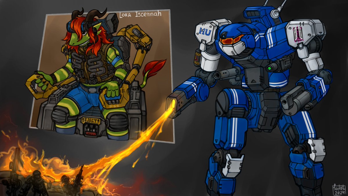 Commission with client's OC piloting Vulcan and sharing some warm with infantry.