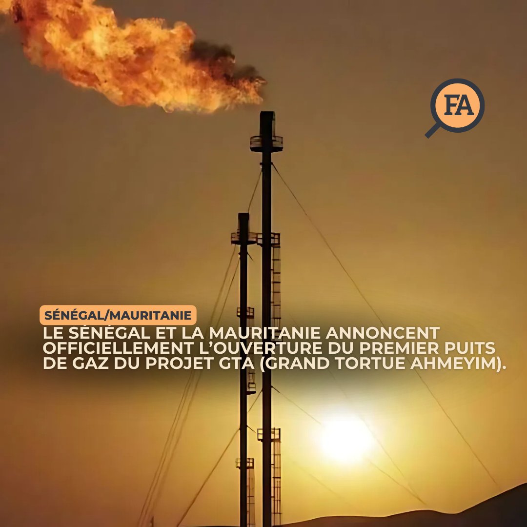 factafricaoffi's tweet image. #SENEGAL 🇸🇳 &amp;amp; #MAURITANIE 🇲🇷 Le Sénégal et la Mauritanie célèbrent une étape historique avec l&apos;ouverture du champ gazier Grand Tortue Ahmeyim (GTA) le 31 décembre. 

Ce projet de 7,5 milliards de dollars produira 2,5 millions de tonnes de gaz naturel liquéfié (GNL) par an,…