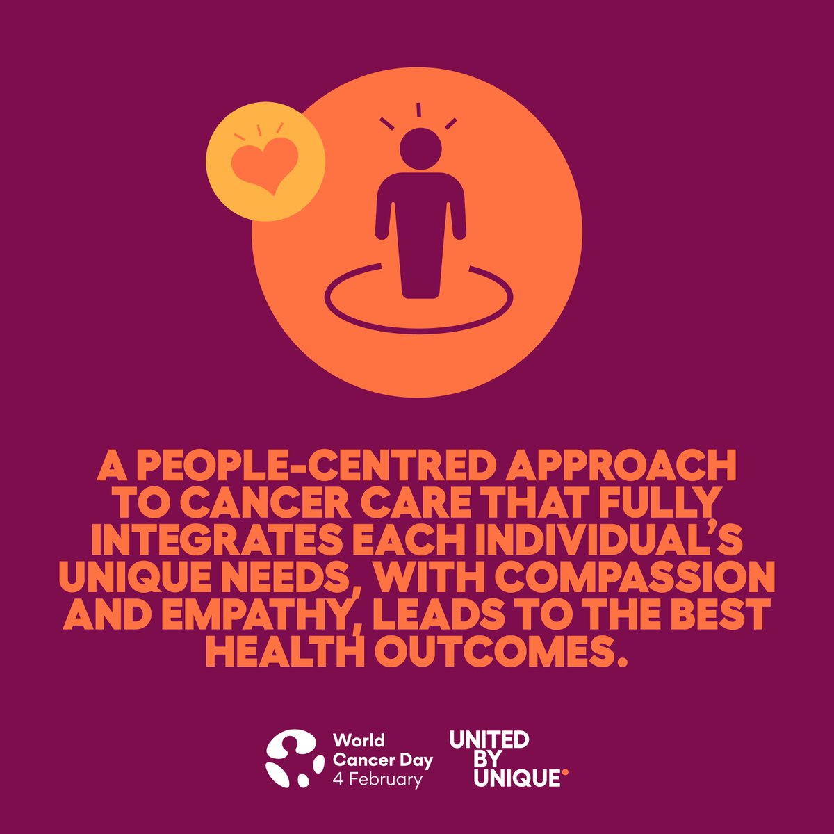 Manca poco al #wcd2025. Al centro della campagna di comunicazione di quest'anno c'è un nuovo approccio assistenziale in #oncologia, centrato pienamente sulla persona. #AIOM #worldcancerday25 #giornatamondialecontroilcancro #unitedbyunique