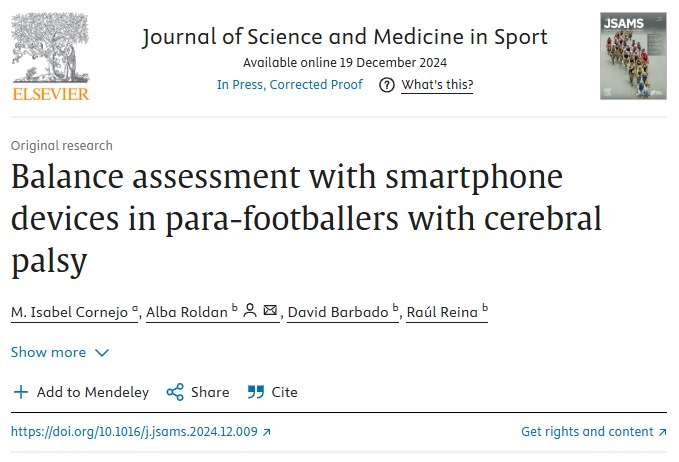 Raul Reina (@rreinava) on Twitter photo A super special paper in one of the best journals of JCR Sports Sciences 🦾. Very proud for the people which sharing authorship <a href="/cornejo_isa/">María Isabel Cornejo</a> <a href="/albarolrom/">aroldan</a> <a href="/dbarbado/">barbado</a> ... in a moment when my step out from <a href="/ifcpf/">IFCPF (CP Football) ⚽️</a> is effective 🫶🏼⚽📱<a href="/cidumh/">CID (UMH)</a> @gradocafdumh A super special paper in one of the best journals of JCR Sports Sciences 🦾. Very proud for the people which sharing authorship <a href="/cornejo_isa/">María Isabel Cornejo</a> <a href="/albarolrom/">aroldan</a> <a href="/dbarbado/">barbado</a> ... in a moment when my step out from <a href="/ifcpf/">IFCPF (CP Football) ⚽️</a> is effective 🫶🏼⚽📱<a href="/cidumh/">CID (UMH)</a> @gradocafdumh