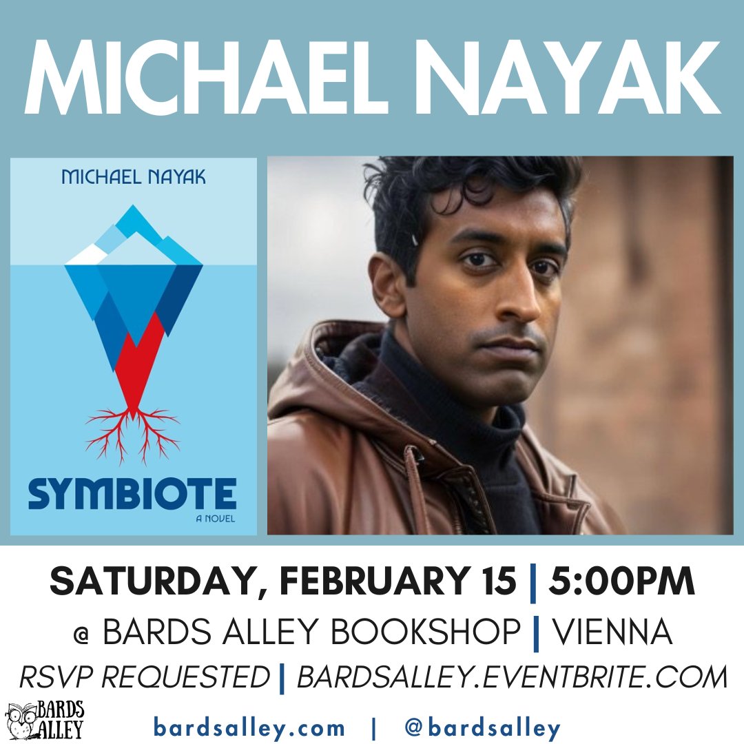 Bards Alley Bookshop (@bardsalley) on Twitter photo Coming up on February 15th is a discussion with local author Michael Nayak for his sci-fi thriller debut SYMBIOTE - Contagion meets The Walking Dead <a href="/angryrobotbooks/">Angry Robot Books</a> <a href="/mikeynayak/">Mikey Nayak</a>
RSVP: eventbrite.com/e/author-event…
Pre-order: bardsalley.square.site/product/symbio… Coming up on February 15th is a discussion with local author Michael Nayak for his sci-fi thriller debut SYMBIOTE - Contagion meets The Walking Dead <a href="/angryrobotbooks/">Angry Robot Books</a> <a href="/mikeynayak/">Mikey Nayak</a>
RSVP: eventbrite.com/e/author-event…
Pre-order: bardsalley.square.site/product/symbio…