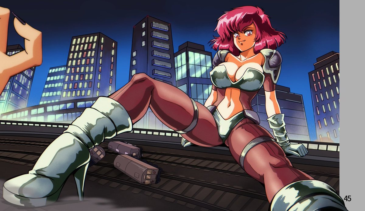 Today's Character of the Day is Ray, from the game Captain Firehawk and the Laser Love Situation, created by <a href="/PortlandCaviar/">portland caviar</a>

You can purchase Captain Firehawk on Steam: store.steampowered.com/app/2054690/Ca…

 Follow to expand your size knowledge. ↗️ #SizeTwitter #Macrophilia #巨大娘 #女巨人